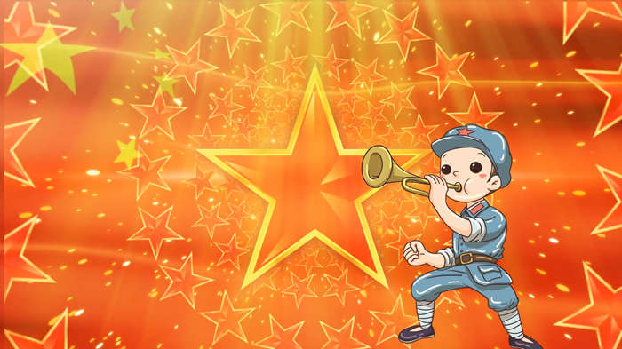 红星闪闪配乐伴奏舞台演出LED背景视频