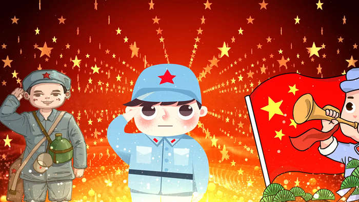 闪闪红星配乐伴奏舞台演出LED背景视频