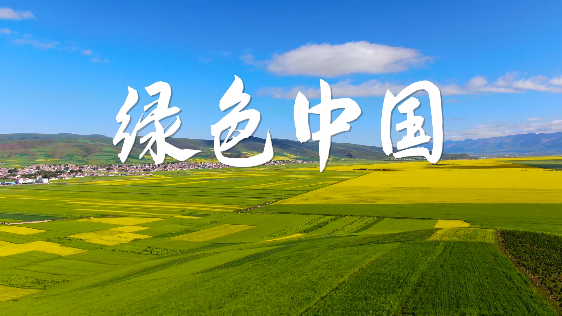 绿色中国演讲朗诵配乐LED背景视频