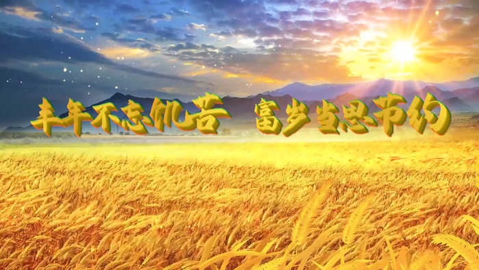 厉行节约，制止浪费（丰年不忘饥苦 富岁当思节约）-演讲朗诵配乐LED背景视频（有演讲稿）