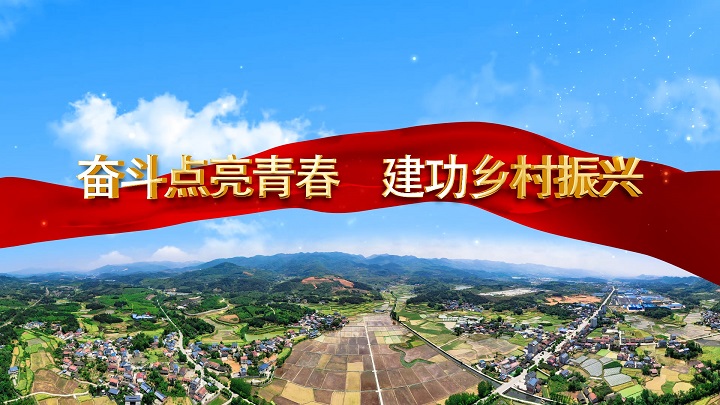 奋斗点亮青春  建功乡村振兴-青春与梦想、乡村振兴主题演讲朗诵配乐led背景视频