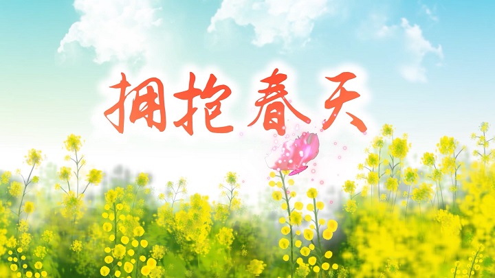 拥抱春天-歌颂祖国爱国诗歌经典朗诵配乐led背景视频