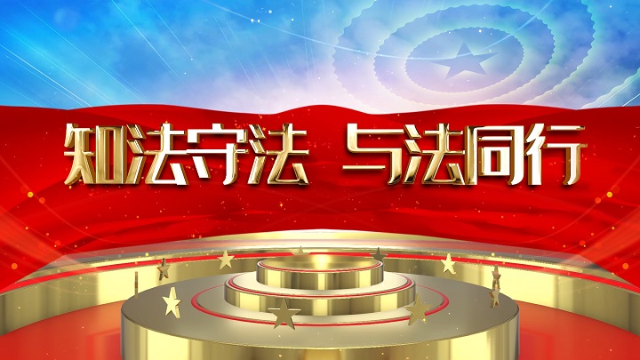 知法守法 与法同行-宪法、法制、法治主题演讲朗诵配乐led背景视频